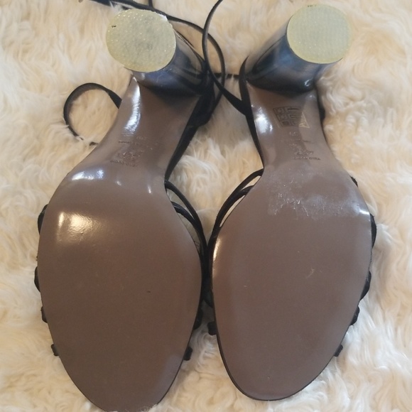 Versace Lucite heel satin sandal medusa hardware 8 - Picture 6 of 8